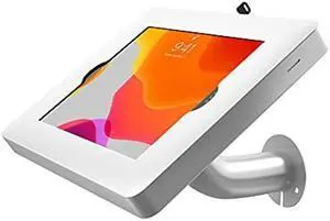 CTA Gooseneck iPad Wall Mount Enclosure - Wall Mount Enclosure for Tablets W/Curved Neck for iPad 7/8/9 Gen 10.2" - iPad Pro - iPad Air - Galaxy Tab - Lenovo Tab & More Tablets - White - (PAD-PARANW)