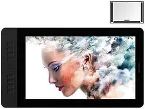 GAOMON PD1561 Screen Drawing Tablet with 10 Shortcut Keys Tilt-Support Battery-Free Pen -15.6'' IPS HD Pen Display with Adjustable Stand Black and GMS01 Universal Adjustable Tablet Stand