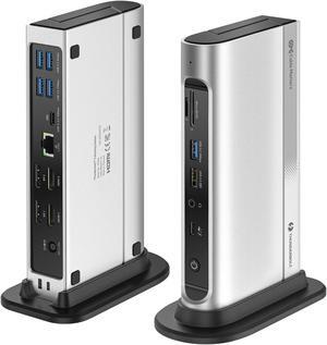 [Intel Certified] Cable Matters 16-in-1 40Gbps Thunderbolt 4 Dock with Quad 4K Video(2x DisplayPort, 2x HDMI) for Windows, Dual 4K (DP or HDMI) for MacBook Pro with M1/M2/M3 Pro, M1/M2/M3 Max, 100W PD