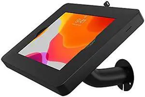 CTA Gooseneck iPad Wall Mount Enclosure - Wall Mount Enclosure for Tablets W/Curved Neck for iPad 7/8/9 Gen 10.2" - iPad Pro - iPad Air - Galaxy Tab - Lenovo Tab & More Tablets - Black - (PAD-PARANB)