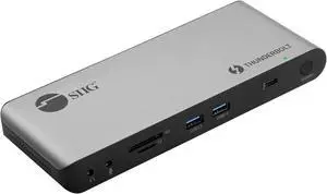 SIIG Thunderbolt 4 Docking Station - Quad 4K / Single 8K, 60W PD, 3X TB4 40G (USB-C), 2X USB-A 5G, Gigabit Ethernet, Support Mac M1/M2/M3 Pro & Max & Windows (JU-DK0U11-S1)