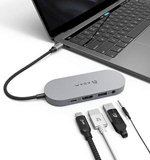 ADAM elements USB-C Hub with SSD Storage (960GB) External Drive with 60W Power Delivery 3.0 Type-C Port, HDMI for 4K30Hz, USB-A 3.1 Port and 3.5 Headphone Jack, Compatible with MacBook Pro, iPad Pro