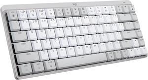 Logitech MX Mechanical Mini for Mac Wireless Illuminated Keyboard, Low-Profile Switches, Tactile Quiet Keys, Bluetooth, USB-C, Apple, iPad - Pale Grey - With Free Adobe Creative Cloud Subscription