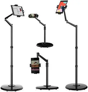 Smatree Tablet Floor Stand, 360 Degree Rotating with Height Adjustable Stand Compatible with 4.7-12.9inch Smart Phone/Tablet,iPhone Series,iPad Pro/Mini/Air,Samsung Galaxy S22,Surface Pro,eBook Reader