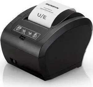 MUNBYN POS Printer, Receipt Printer USB Ethernet 80MM Thermal Printer P047, Impresora termica, Black Supermarket POS Kitchen Printer with Auto Cutter Support Cash Drawer ESC/POS Windows System