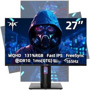 KTC 27'' 2K 165Hz Gaming Monitor - 1ms GTG Fast IPS Computer Monitor with FreeSync and G-Sync, HDR, HDMI/DP/USB Ports, Tilt, Swivel and Pivot, 131% sRGB and 97% DCI-P3 Color Gamut for Vertical Monitor