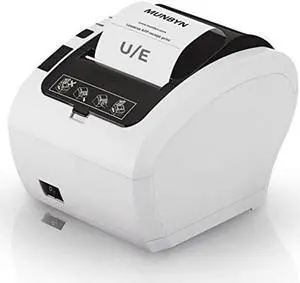 MUNBYN Receipt Printer, Thermal Receipt Printer Works with Windows Mac Chromebook Linux Cash Drawer, USB/Ethernet Port 80mm Printer for POS, High-Speed Auto-Cutter Wall Mount, ESC/POS, ITPP047