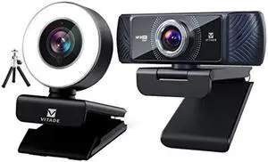 VITADE Bundle 960A Webcam 1080P with Microphone & Ring Light (Tripod Included) 682H Webcam 1080P 60fps with Microphone for Streaming