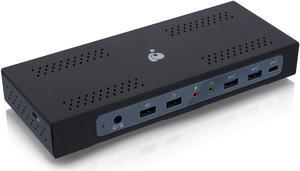 IOGEAR Dock Pro Duo USB-C Docking Station, KVM, Triple View, 100W PD, 4K, HDMI, DP-Alt Mode, Displayport, USB-A Gen 2, USB-C Gen 2, Displaylink, TAA Compliant, Windows 10 11, Mac, GUD3CDHTAA