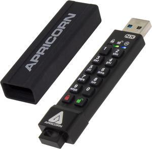 Apricorn Aegis Secure Key 3 NX 64GB 256-bit Encrypted FIPS 140-2 Level 3 Validated Secure USB 3.0 Flash Drive, ASK3-NX-64GB, black