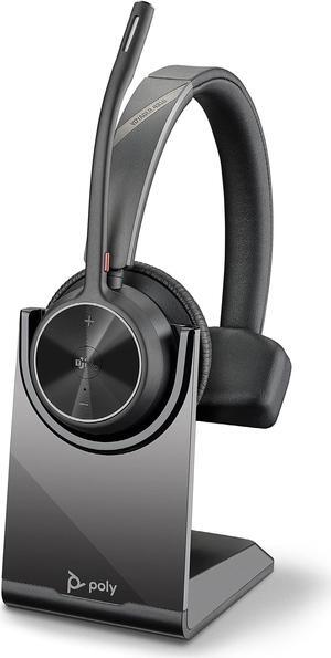Poly - Voyager 4310 UC Wireless Headset + Charge Stand (Plantronics) - Single-Ear Headset- Connect to PC/Mac via USB-C Bluetooth Adapter, Cell Phone via Bluetooth-Works w/Teams (Certified), Zoom&More