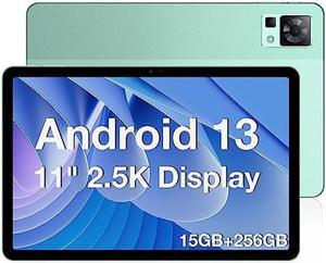 DOOGEE Android 13 Tablets T30 PRO 8580mAh Android Pad, 11inch 2.5K, 15GB+256GB Octa-Core Gaming Tablet, 20MP Camera, TUV Low Bluelight, Split Screen Bluetooth & Wi-Fi (Green)