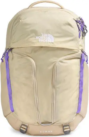 THE NORTH FACE Women's Surge Commuter Laptop Backpack, Gravel/Optic Violet, One Size