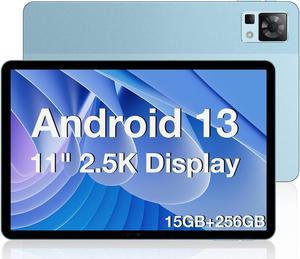 DOOGEE Android 13 Tablets T30 PRO 8580mAh Android Pad, 11inch 2.5K, 15GB+256GB Octa-Core Gaming Tablet, Hi-Res Quad Speakers, 20MP Camera, TUV Low Bluelight, Split Screen(Blue)