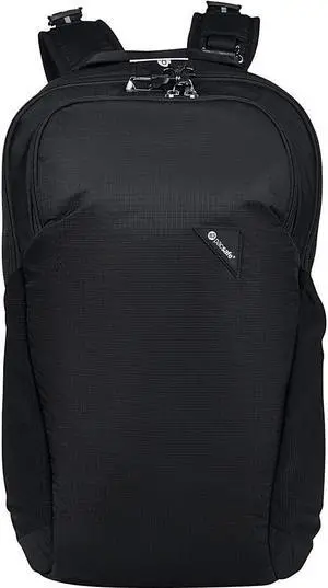 Pacsafe Vibe 20L Security & Anti-Theft Daypack - Slash Proof & Lockable, Black