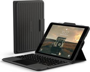 URBAN ARMOR GEAR UAG Designed for iPad 10.2" 9th/8th/7th Gen Case with Detachable Keyboard Black/Ash English, Rugged Bluetooth Wireless Keyboard Multi-Touch Trackpad Backlit Keys Smart Cover Folio