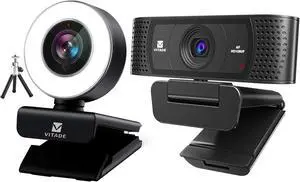 VITADE Bundle 960A Webcam 1080P with Microphone & Ring Light (Tripod Included) 928A Webcam 1080P with Microphone & Cover