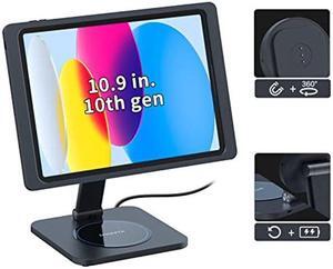 EMONITA Magnetic Stand with Charging Case for 2022 iPad 10.9 Inch 10th Gen. 18W USB C Fast Charging Cable Included, Foldable L Shape, Strong Magnets, 360 Rotation, 90 Tilt