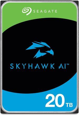 Seagate Skyhawk AI 20TB Video Internal Hard Drive HDD - 3.5 Inch SATA 6Gb/s 256MB Cache for DVR NVR Security Camera System with in-House Rescue Services (ST20000VEZ02/002)