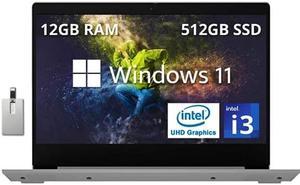 Lenovo IdeaPad 3i 14" FHD Business and Student Essential Laptop, Intel 11th Gen i3-1115G4, 12GB RAM, 512GB PCIe SSD, WiFi 6, Intel UHD Graphics, Platinum Grey, Win 11, 32GB Hotface USB Card