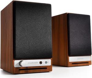 Audioengine HD3 Home Music System - Wireless Speakers with Bluetooth - 60W Powered Computer and Desktop Speakers with aptX HD Bluetooth, AUX, USB, RCA, 24-bit DAC (Real Wood Walnut Veneer, Pair)