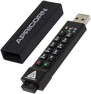 Apricorn 64GB Aegis Secure Key 3Z 256-bit AES XTS Hardware Encrypted FIPS 140-2 Level 3 Validated Secure USB 3.0 Flash Drive (ASK3Z-64GB),Black