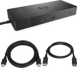 FKA Docking Station Bundle for Dell WD19 130W with 130W Power Adapter +ZoomSpeed HDMI Cable + ZoomSpeed DisplayPort Cables (90W Power Delivery)