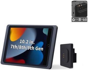 EMONITA Magnetic Wall Mount with Charging Case for iPad 10.2" 7th / 8th / 9th Gen (2021/2020/2019). Upgraded 18W Quick Charge, Strong Magnets, 360 Rotation, in-Wall 86x86 Junction Box Included