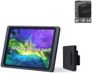 EMONITA Magnetic Wall Mount with Charging Case for iPad 12.9" 3rd / 4th / 5th / 6th Gen. Upgraded 18W Quick Charge, Strong Magnets, 360 Rotation, in-Wall 86x86 Junction Box Included