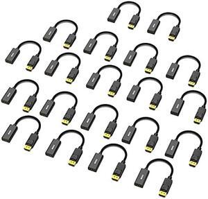 BENFEI 4K DisplayPort to HDMI Adapter 20 Pack, Uni-Directional DP 1.2 Computer to HDMI 1.4 Screen Gold-Plated DP Display Port to HDMI Adapter (Male to Female) Compatible with Lenovo Dell HP Passive
