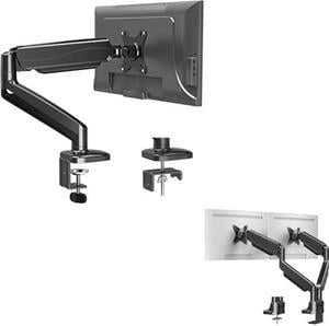 MOUNTUP Dual Monitor Mount fits 17''-42'' Ultrawide Screen, Holds 6.6-33lbs + MOUNTUP Single Monitor Desk Mount, Adjustable Gas Spring Monitor Arm Support Max 32 Inch, 4.4-17.6lbs Screen