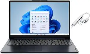 Lenovo Ideapad 1 15.6" FHD Laptop | AMD R3 7320U(Beat i5-1035G1) | 8GB RAM DDR5 | 512GB SSD | Intergrated Graphics | HDMI | Windows 11 Home | Bundle with USB 3.0 Hub