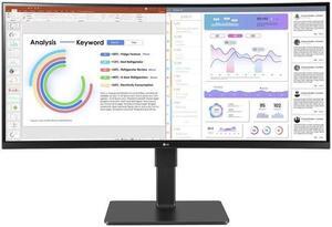 LG Ultrawide 34BQ77QB-B 34" Webcam UW-QHD Curved Screen LED Monitor - 21:9 - Textured Black