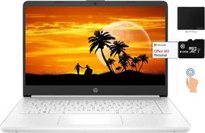 HP 14" Touchscreen Laptop, Intel Dual-Core N4020, 16GB DDR4 RAM, 192GB Storage(64GB eMMC+128GB Micro SD), Webcam, 1Yr Office, Bundle with GalliumPi Mousepad (White)