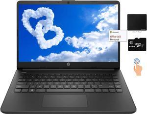 HP 14" Thin Light Touchscreen Laptop, Intel Dual-Core N4020, 16GB DDR4 RAM, 192GB Storage(64GB eMMC+128GB Micro SD), Webcam, 1-Year Office, Win 10 Bundle with GalliumPi Mousepad (Black)