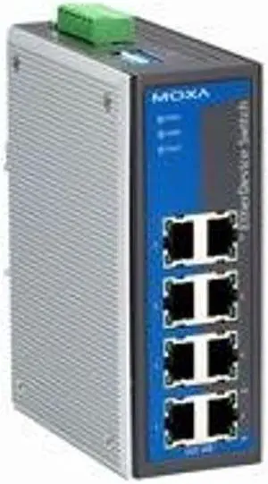 MOXA EDS-308 8-Port Unmanaged Industrial Ethernet Switch, 8 x 10/100BaseTX Ports, Smart Relay Output Alarm