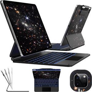 typecase Keyboard Case for iPad Pro 12.9 (6th, 5th, 4th, 3rd Gen),Magic Keyboard for iPad Pro 12.9, Magnetic Keyboard Case with Multi-Touch Trackpad, 11 Colors Backlight,James Webb Orange