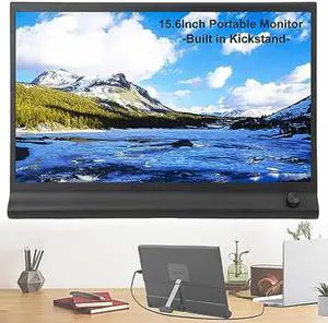 farfi Portable Monitor with Bracket - 15.6inch FHD 1080P RGB IPS Travel Monitor Dull USB C Computer Monitor External Screen HDMI Gaming Monitor Laptop Second Screen External for PC Laptop