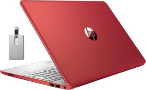 HP 15.6" HD Student Laptop, Intel Pentium Silver N5030, 8GB RAM, 256GB PCIe SSD, Intel UHD Graphics, HD Webcam, Numpad, Wi-Fi 5, Bluetooth, Win 10 S, Red, 32GB Snowbell USB Card