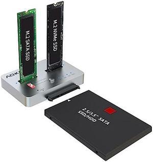 AOKO M.2 Duplicator NVMe to SATA Docking Staion for M.2 PCIe NVMe/M.2 SATA and 2.5" /3.5" SATA SSD/HDD with Offline Cloning