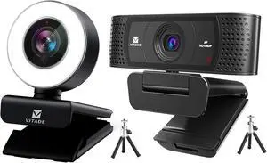 VITADE Bundle 960A Webcam 1080P with Microphone & Ring Light (Tripod Included) 928A Webcam 1080P with Microphone & Cover (Tripod Included)