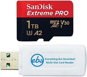SanDisk 1TB Extreme Pro MicroSD Memory Card with Adapter Works with GoPro Hero 10 Black Action Cam U3 V30 4K A2 Class 10 SDSQXCZ1T00GN6MA Bundle with 1 Everything But Stromboli Micro Card Reader