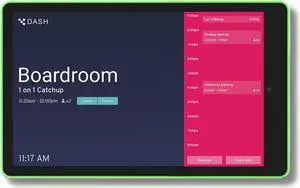 PoE Texas 10" Touchscreen Meeting Room Scheduler Tablet with Highly Visible LED Ring - Plug & Play PoE Office Conference Room Scheduler - Digital Display Syncs with Existing Business Calendar