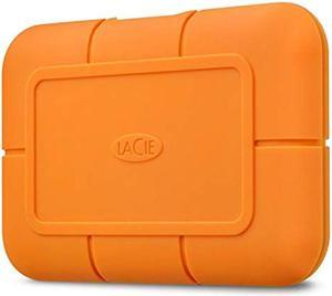 LaCie Rugged SSD 1TB Solid State Drive -- USB-C USB 3.2 NVMe speeds up to 1050MB/s, IP67 Water Resistant, 3m Drop resistant, Encryption, 5-year Warranty with Data Recovery, 1 Mo Adobe CC (STHR1000800)