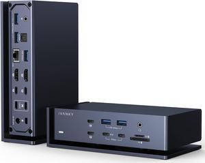 iVANKY FusionDock Max 1 Thunderbolt 4, 20-in-1 Quad 6K@60Hz Monitor Docking Station, 40Gbps Dock for MacBook M1/M2/M3 Pro/Max, 2HDMI 2.0, 96W PD, 10Gbps 5*USB-A and 2*USB-C, 2.5 GbE, SD/TF 4.0