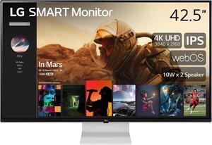 LG Smart Monitor (43SQ700S) -43-Inch 4K UHD(3840x2160) IPS Display, webOS Smart Monitor, ThinQ Home, Magic Remote, USB Type-C, Stereo Speakers, AirPlay 2, Screen Share, Bluetooth,White
