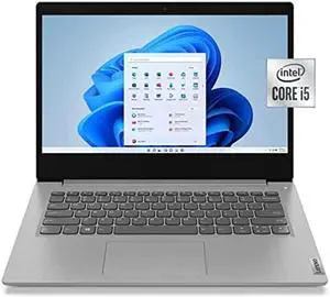 Lenovo 14 Ideapad 3i Laptop, 10th Generation Intel Core i5-10210U, 8GB RAM, 512GB SSD, 14-inch Full HD IPS Display, Windows 11, 802.11ac, Platinum Grey, W/Silmarils Accessories