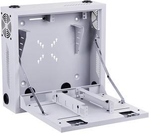 Kenuco Heavy Duty 16 Gauge Steel DVR Security Lockbox with Fan and Swing Open Top (24'' x 21'' x 8'' White)