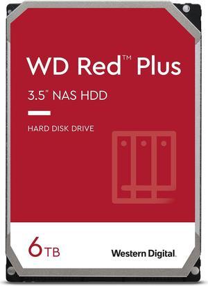 Western Digital 6TB WD Red Plus NAS Internal Hard Drive HDD - 5400 RPM, SATA 6 Gb/s, CMR, 256 MB Cache, 3.5" -WD60EFPX