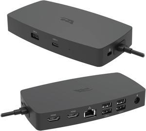 CA Essential Laptop Docking Station (DS-1000) - USB-C Docking Station with Dual 4K HDMI Displays, Six USB Ports, Ethernet Port, Power for Laptop, TAA Compliant Black